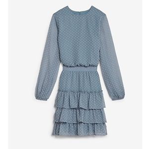 Dust Blue Smocked Waist Dress